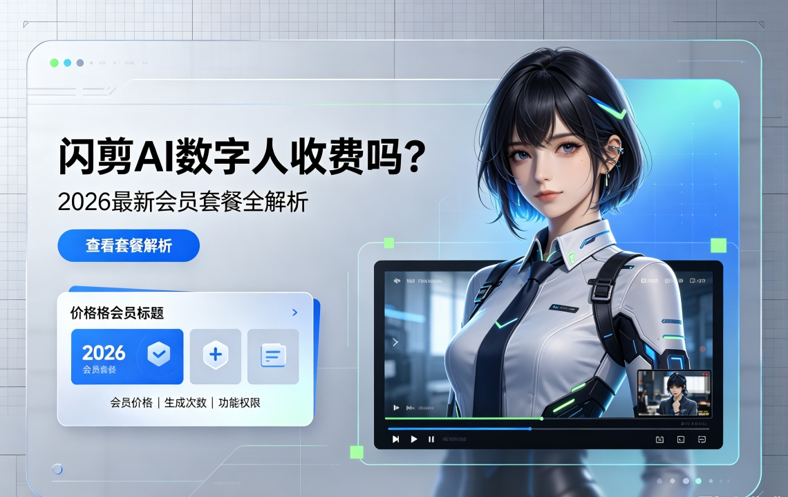 闪剪 AI 数字人收费吗?2026最新会员套餐价格全解析